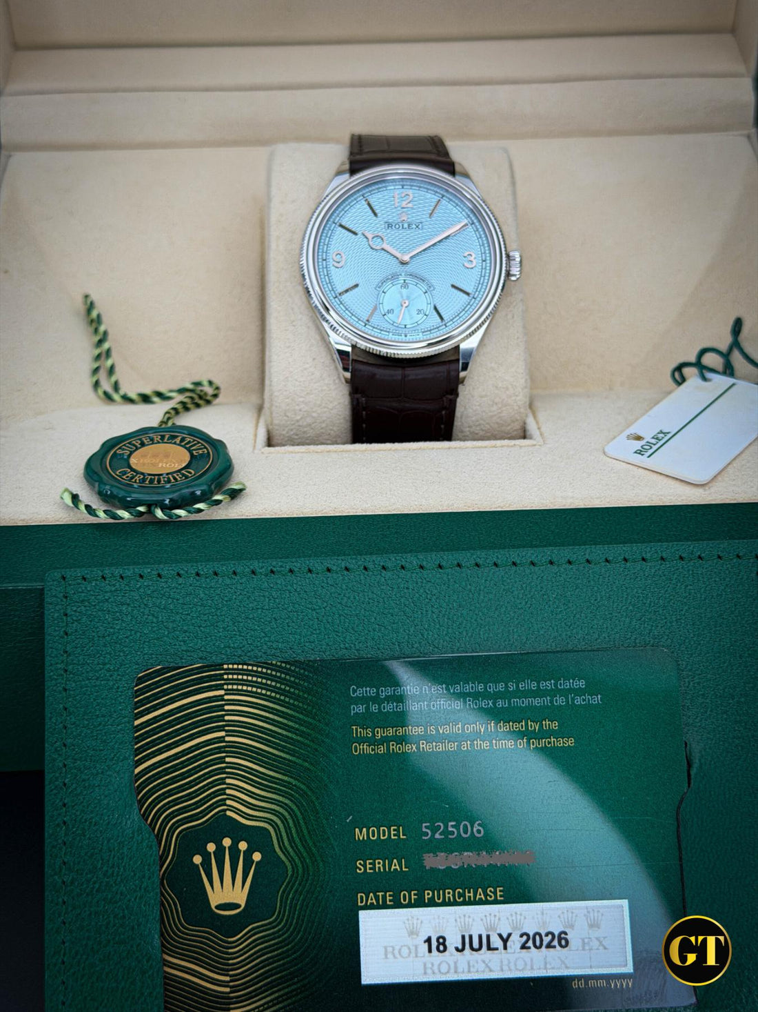 Rolex 1908 52506 Platinum Ice Blue Dial