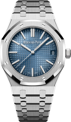 Audemars Piguet Royal Oak 41mm Selfwinding White Gold Light Blue Baguette-cut Diamond Dial - 15510BC.OO.1320BC.01